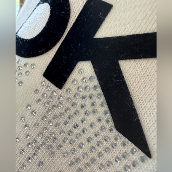 DKNY Sport crew neck sweatshirt with rhinestones cream/off white - Picture 6 of 11